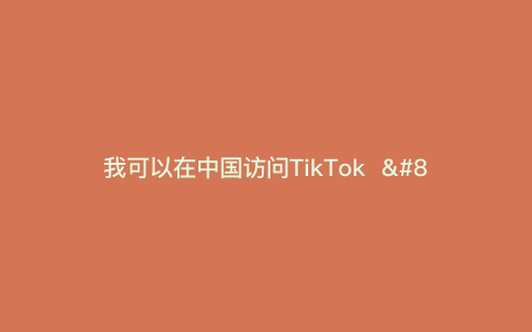 我可以在中国访问TikTok  --- 我可以在中国访问Twitter  吗？）