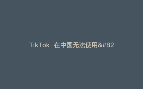 TikTok  在中国无法使用---Ins  在中国无法使用）