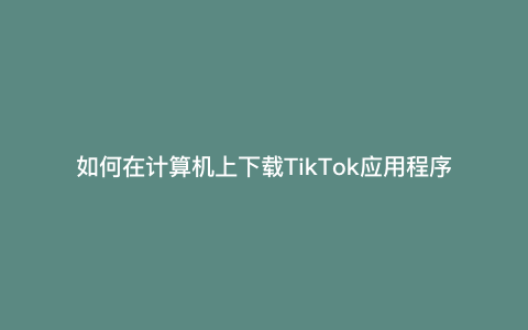 如何在计算机上下载TikTok应用程序---如何在计算机上下载Google  Chrome)
